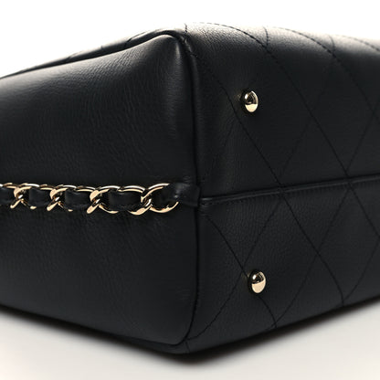 Chanel Bullskin Stitched Medium Shopping Bag Black 9 of 11