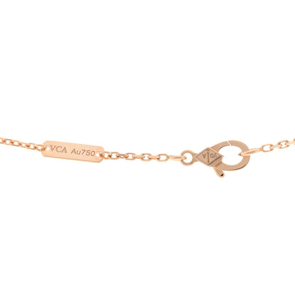 Van Cleef & Arpels 18K Rose Gold Diamond Silver Obsidian Vintage Alhambra Pendant Necklace 4 of 5