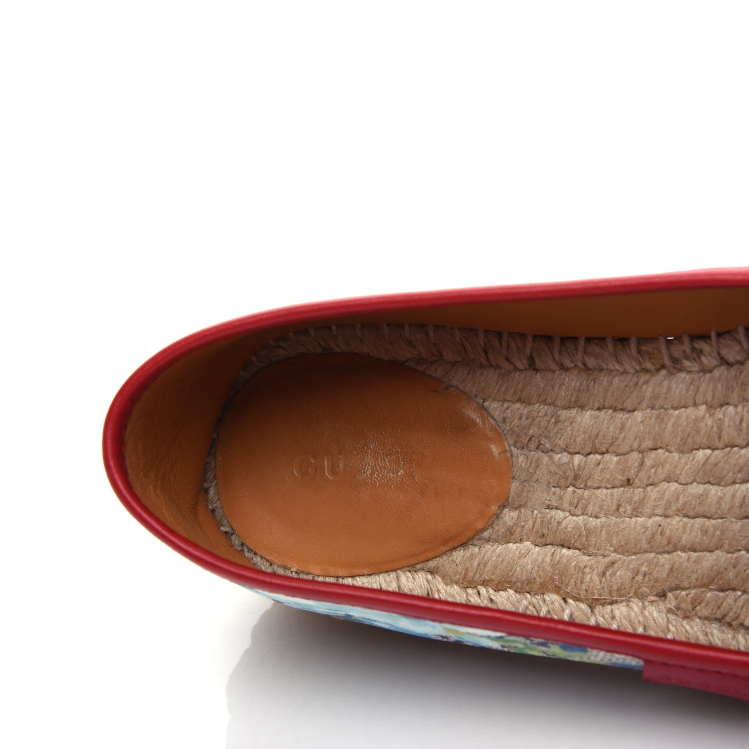 Gucci GG Supreme Monogram Blooms Espadrilles 37.5 Beige Blue Navy Hibiscus Red 8 of 12