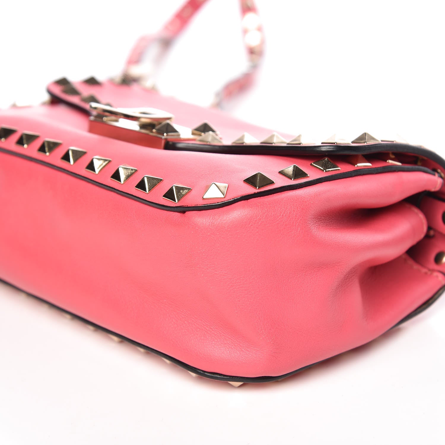 Valentino Garavani Vitello Mini Rockstud Flap Saddle Crossbody Bag Deep Rose 6 of 12