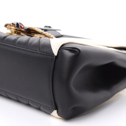 Gucci Calfskin Bamboo Trapuntata Queen Margaret Top Handle Bag Mystic White Black 9 of 11