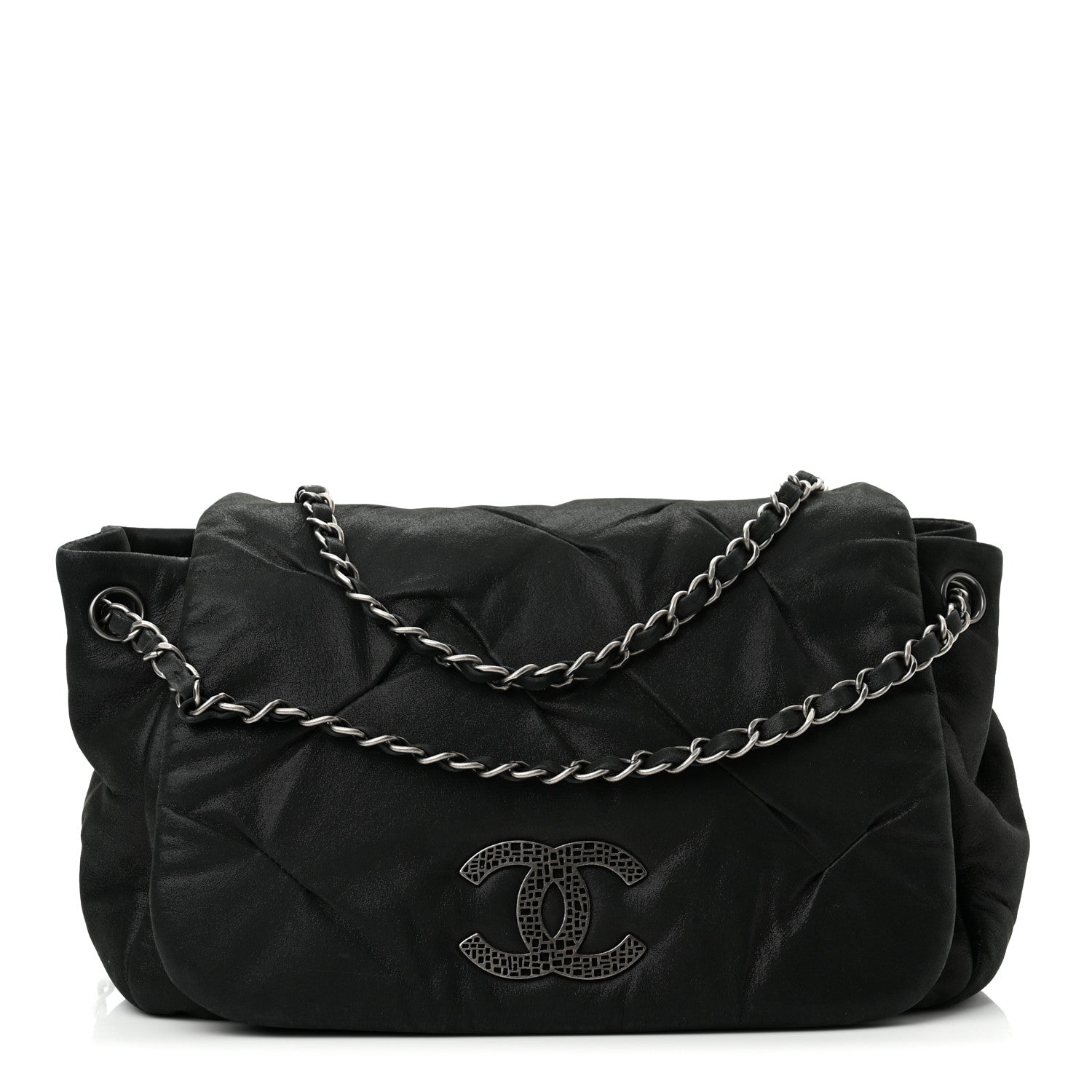 Chanel Iridescent Calfskin Glint Accordion Flap Black 1 of 10