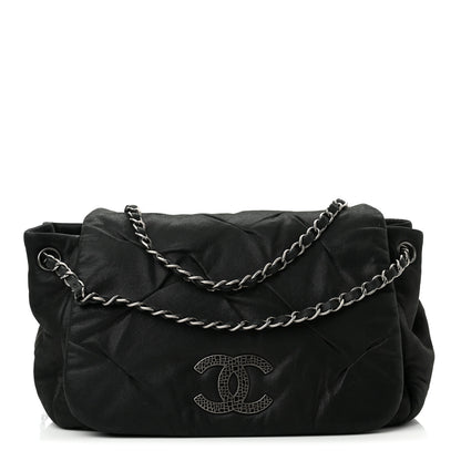 Chanel Iridescent Calfskin Glint Accordion Flap Black 1 of 10
