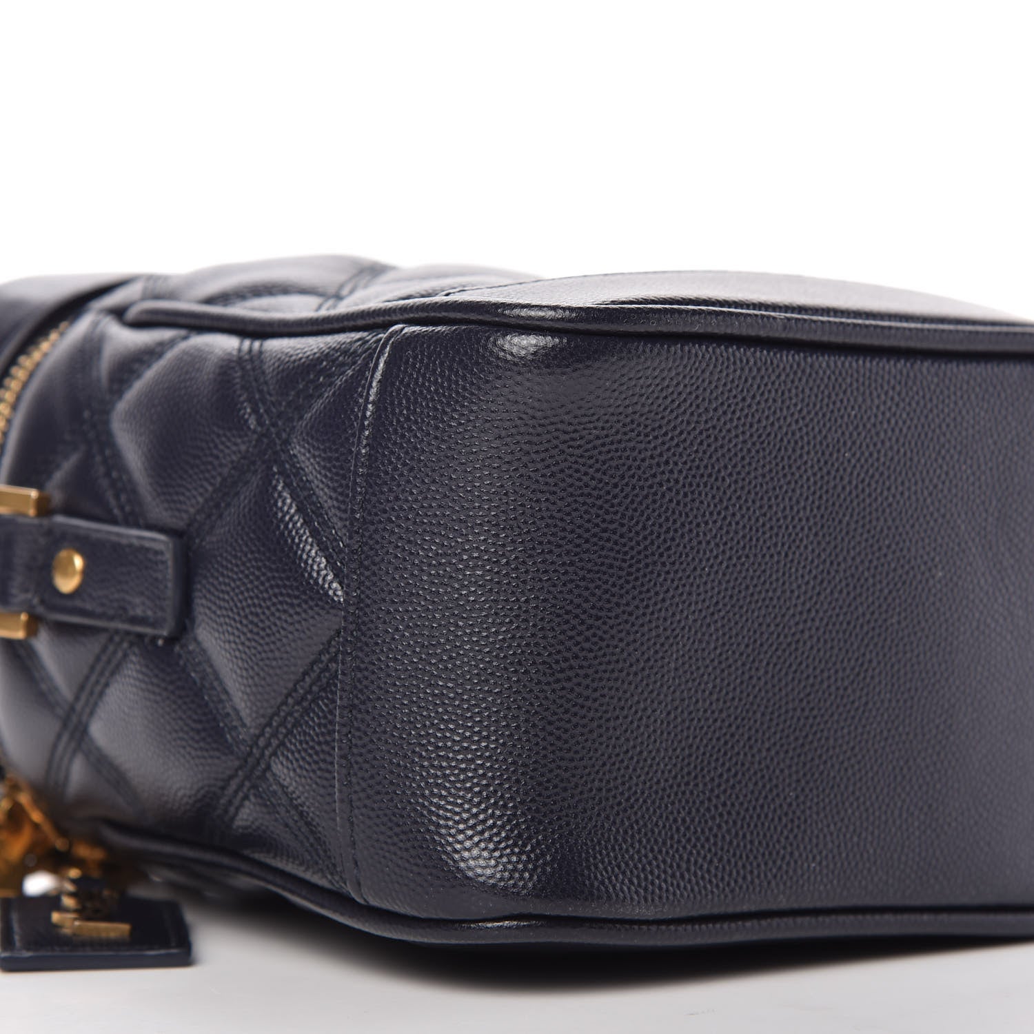 Saint Laurent Grain De Poudre Quilted 80's Vanity Deep Marine 6 of 8