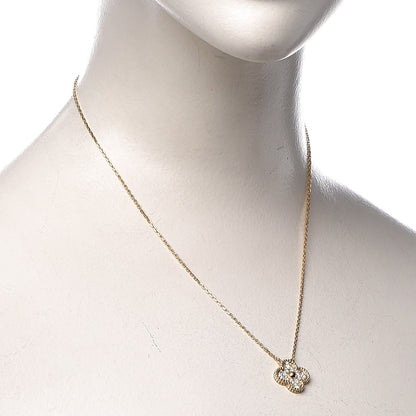Van Cleef & Arpels 18K Yellow Gold Diamond Vintage Alhambra Pendant Necklace 2 of 6