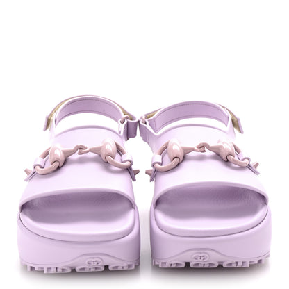 Gucci Soft Rubber Horsebit Touch Womens Strapped Sandals 37 Talc Pink 3 of 10