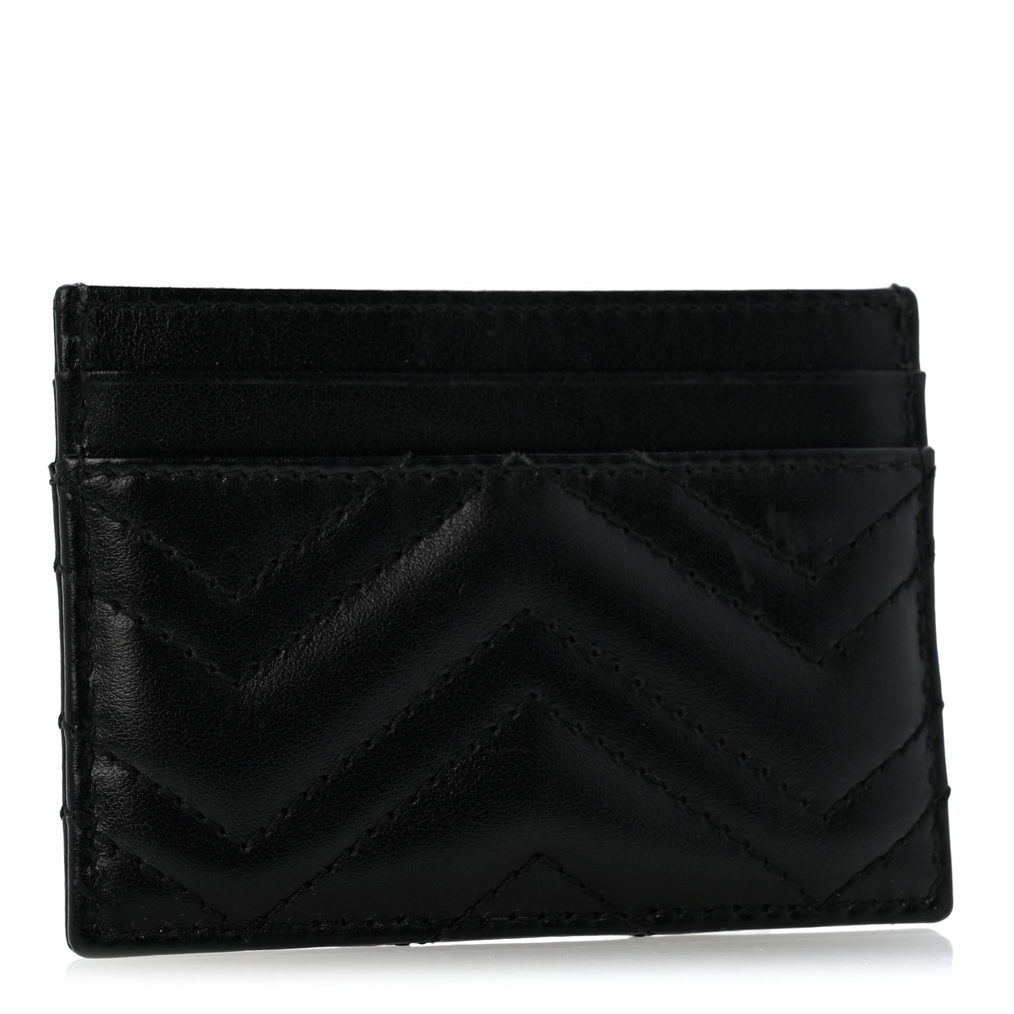 Calfskin Matelasse GG Marmont Card Holder Black