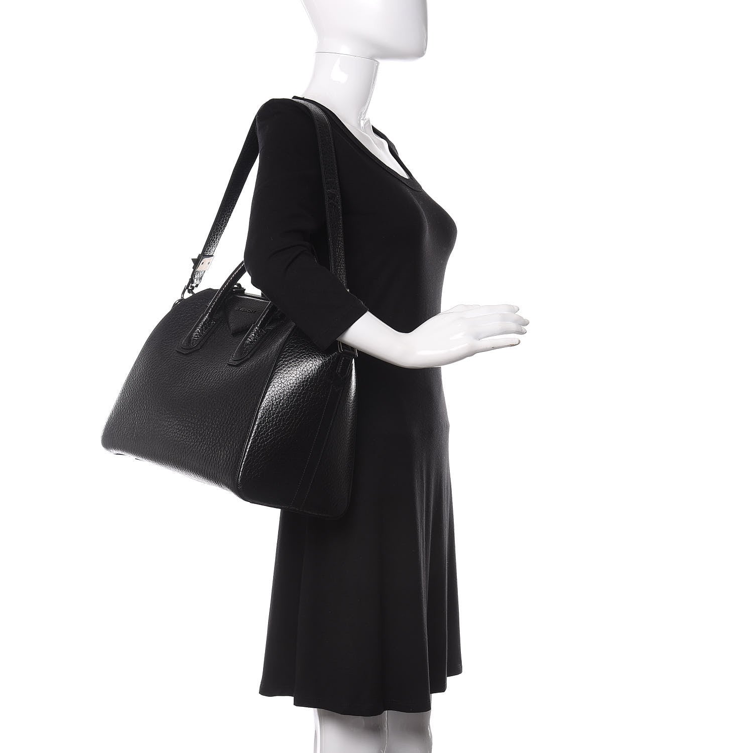Givenchy Pebbled Calfskin Medium Antigona Black 2 of 10