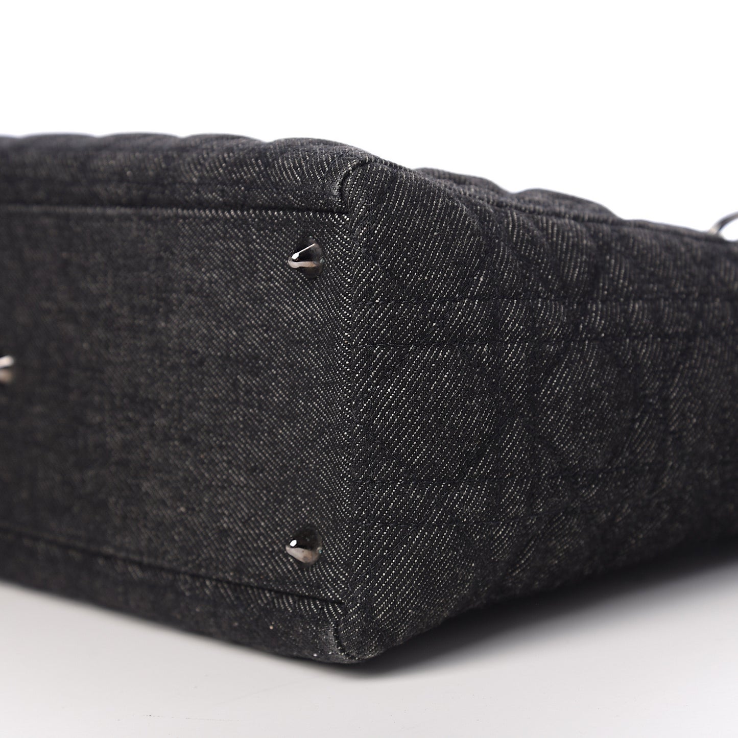 Denim Cannage Large Lady Dior Black