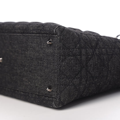 Christian Dior Denim Cannage Large Lady Dior Black 9 of 9
