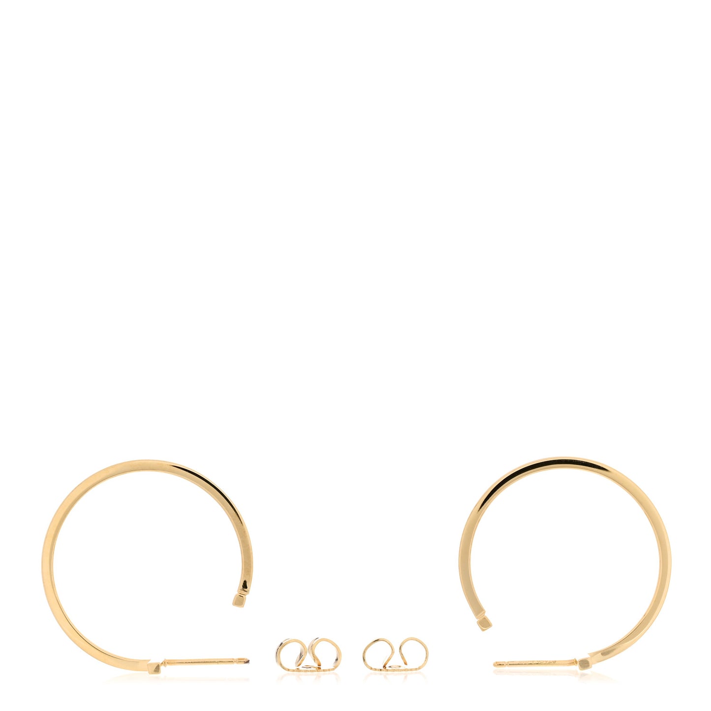 18K Yellow Gold Medium T Wire Hoop Earrings