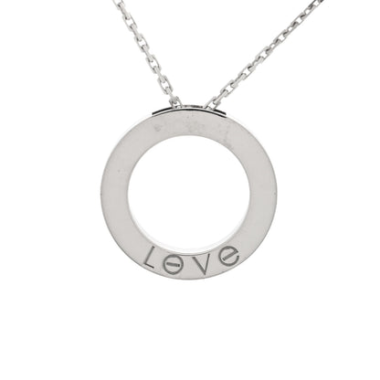 Cartier 18K White Gold 3 Diamonds LOVE Pendant Necklace 4 of 5