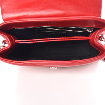 Saint Laurent Calfskin Y Quilted Monogram Toy Loulou Crossbody Bag Red 5 of 9