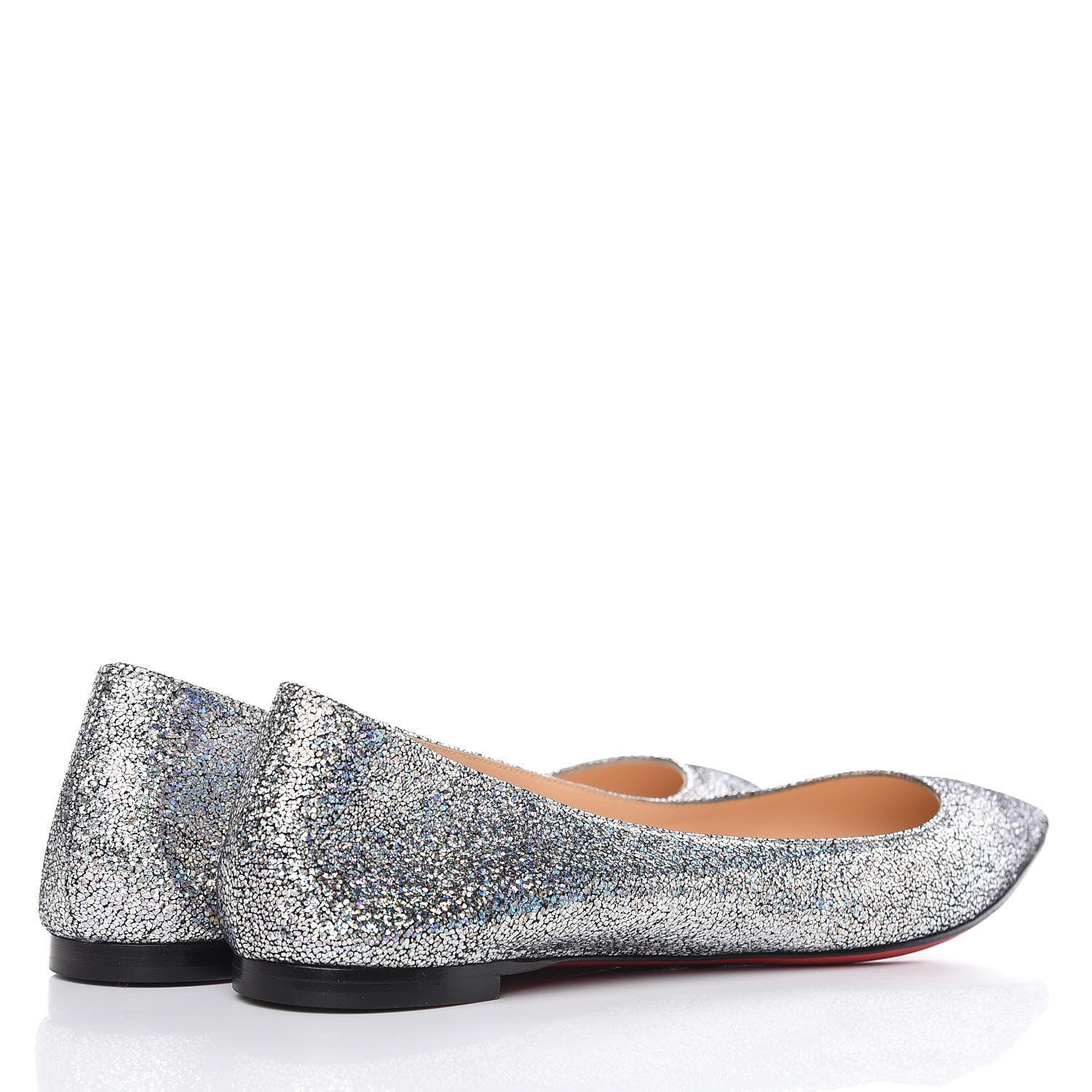 Christian Louboutin Metallic Nappa Ballalla Flats 37.5 Silver 4 of 9
