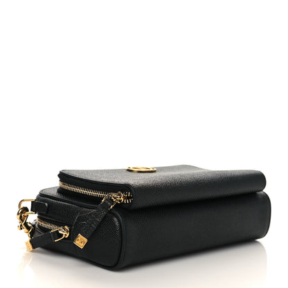 Christian Dior Grained Calfskin Caro Double Pouch Black 3 of 6
