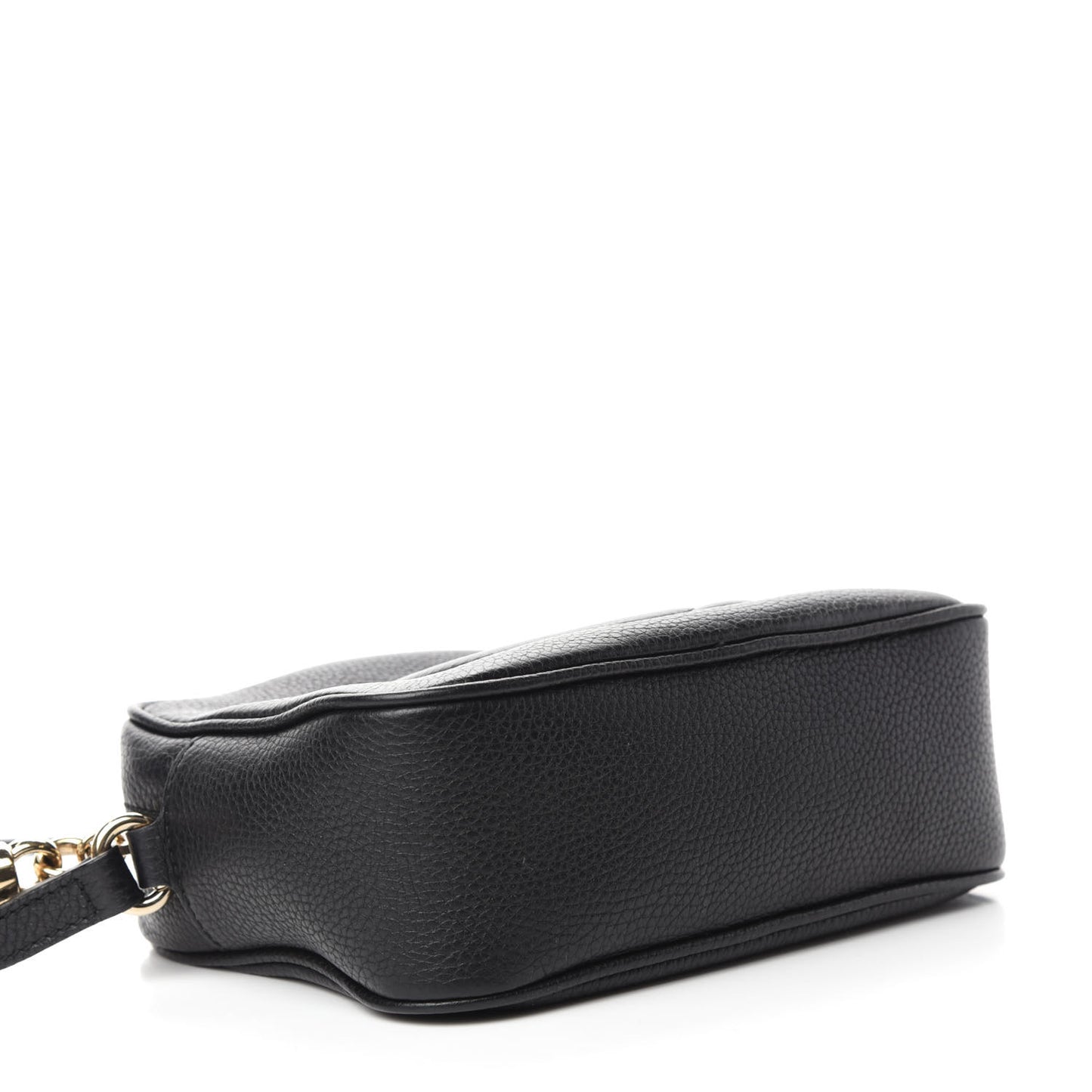 Pebbled Calfskin Small Soho Disco Bag Black
