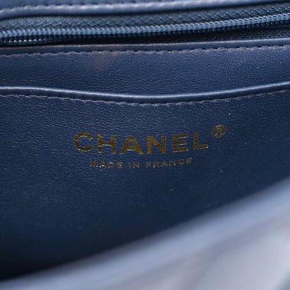 Chanel Lambskin Quilted Mini Metal Top Handle Rectangular Flap Blue 6 of 12