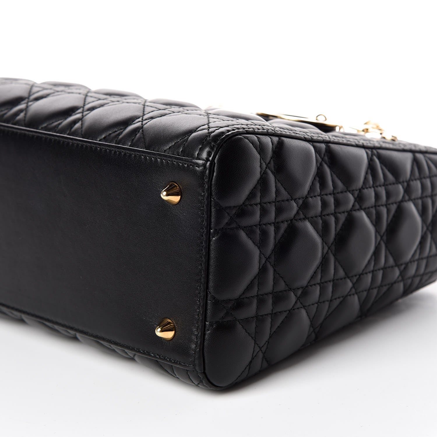 Christian Dior Lambskin Cannage Medium Lady Dior Black 6 of 9