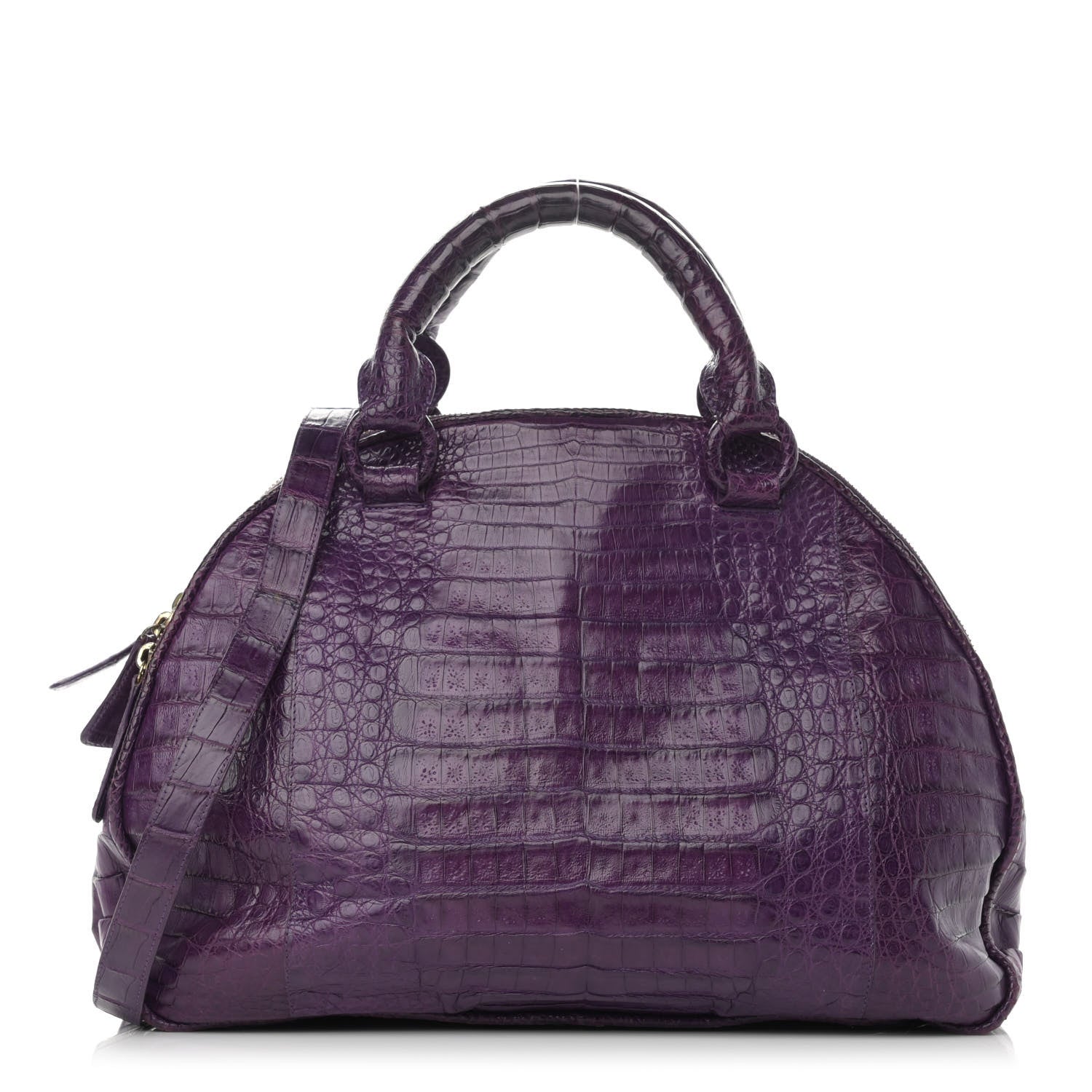 Nancy Gonzalez Crocodile Dome Satchel Purple 1 of 14
