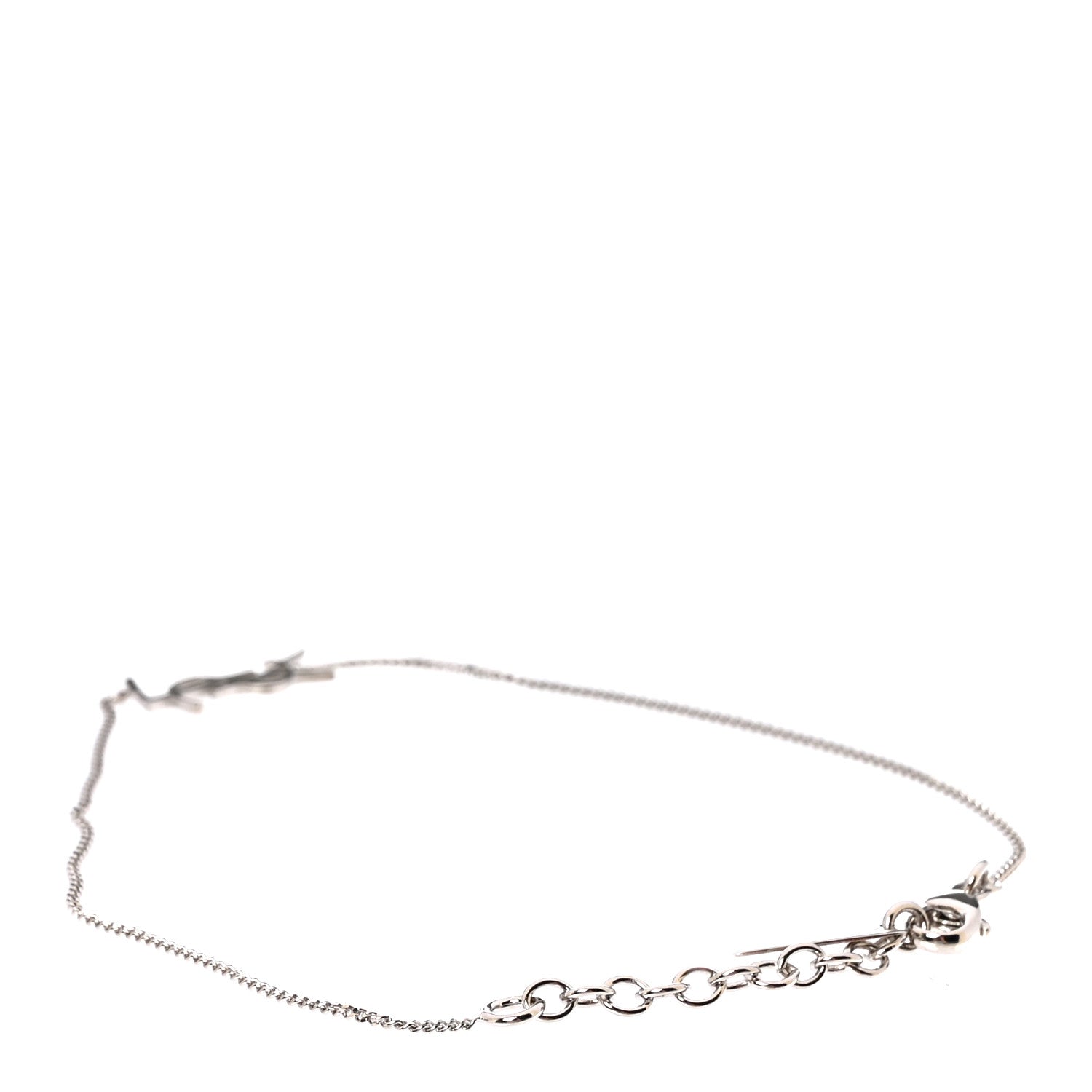 Saint Laurent Brass Monogram Charm Bracelet Silver 3 of 4