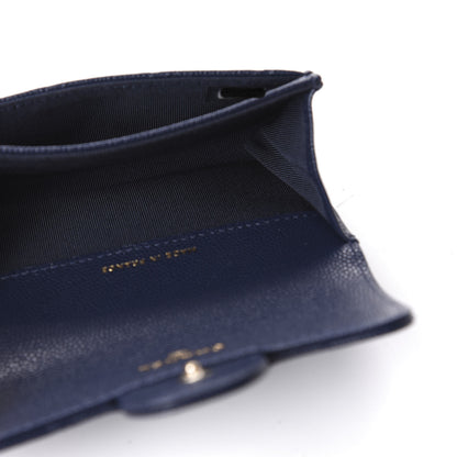 Chanel Caviar Quilted Flap Card Holder Wallet Navy Blue 6 of 11
