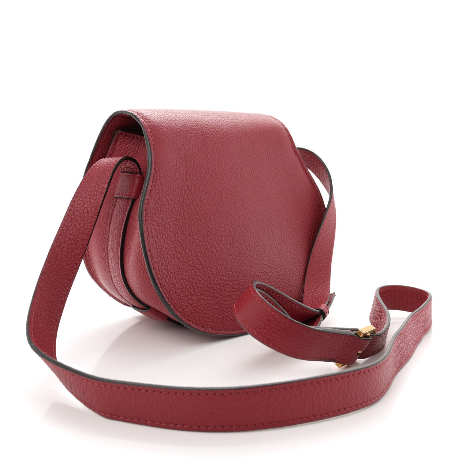 Chloe Grained Calfskin Small Marcie Saddle Bag Red 3 of 11
