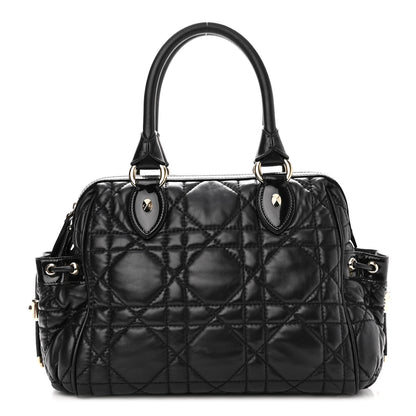 Christian Dior Lambskin Cannage 2 Dior Zip Top Satchel Black 1 of 10