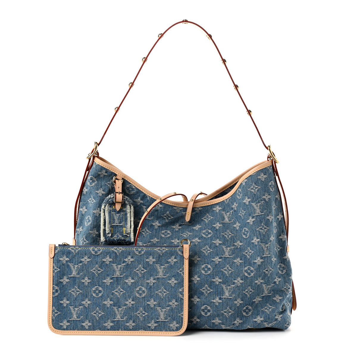 Louis Vuitton Monogram Denim CarryAll MM Blue 3 of 12