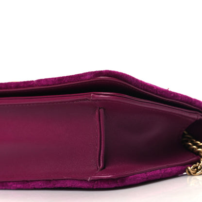 Gucci Velvet Matelasse GG Marmont Mini Bag Fuchsia Violet Cyclamen 9 of 10