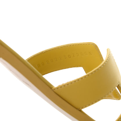 Hermes Calfskin Oran Sandals 36 Jaune Citron 10 of 11