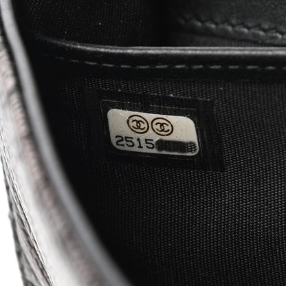 Chanel Caviar Chevron Quilted Large Boy Gusset Flap Wallet Black 8 of 11