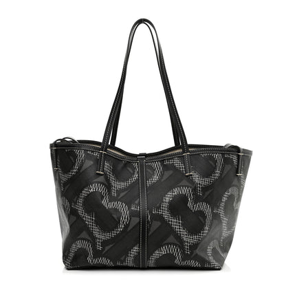 Burberry E Canvas Calfskin Summer Tote Graphite 4 of 13
