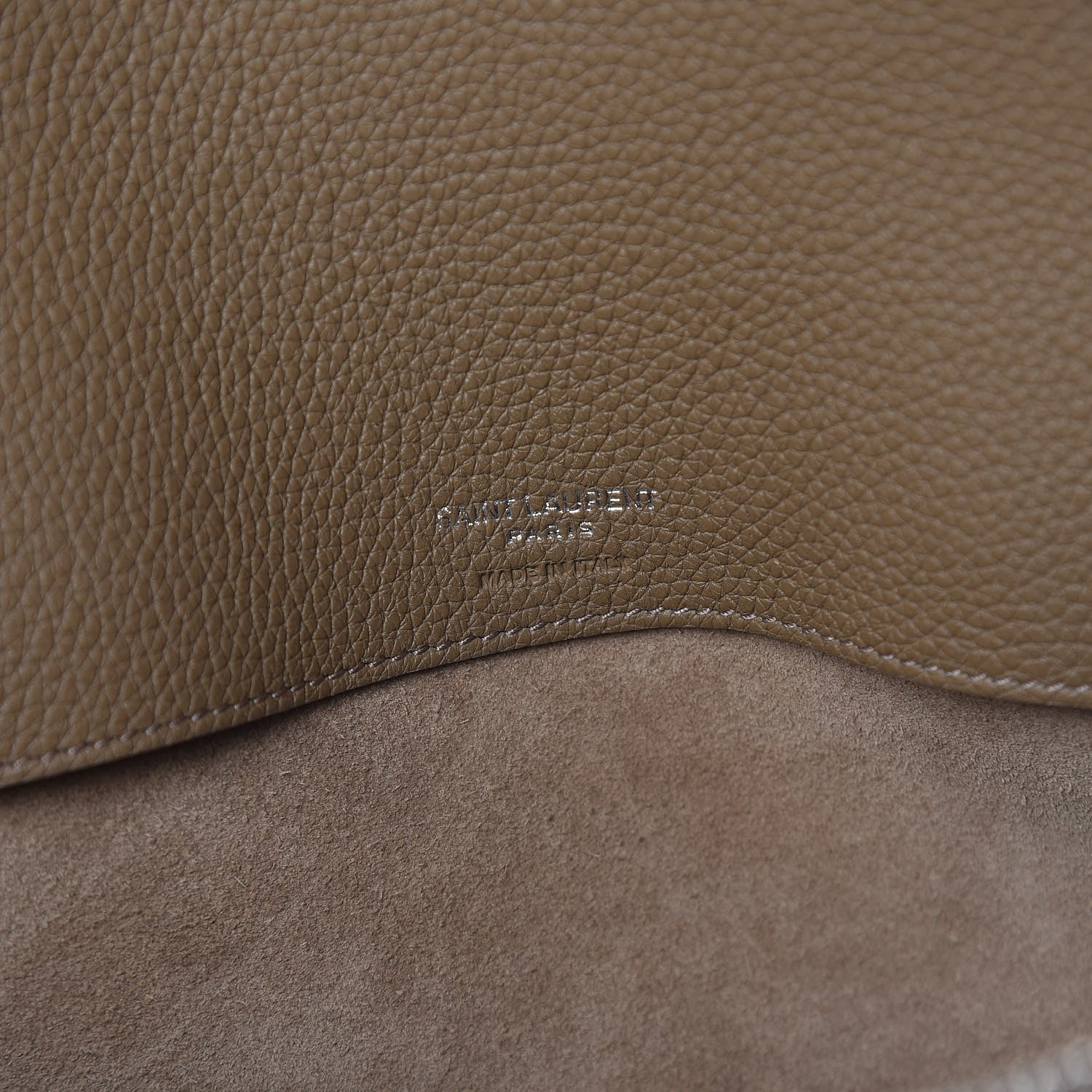 Saint Laurent Grained Calfskin Medium Souple Sac De Jour Taupe 8 of 15