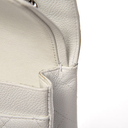 Chanel Caviar Quilted Medium Double Flap Bijoux Chain White 14 of 16