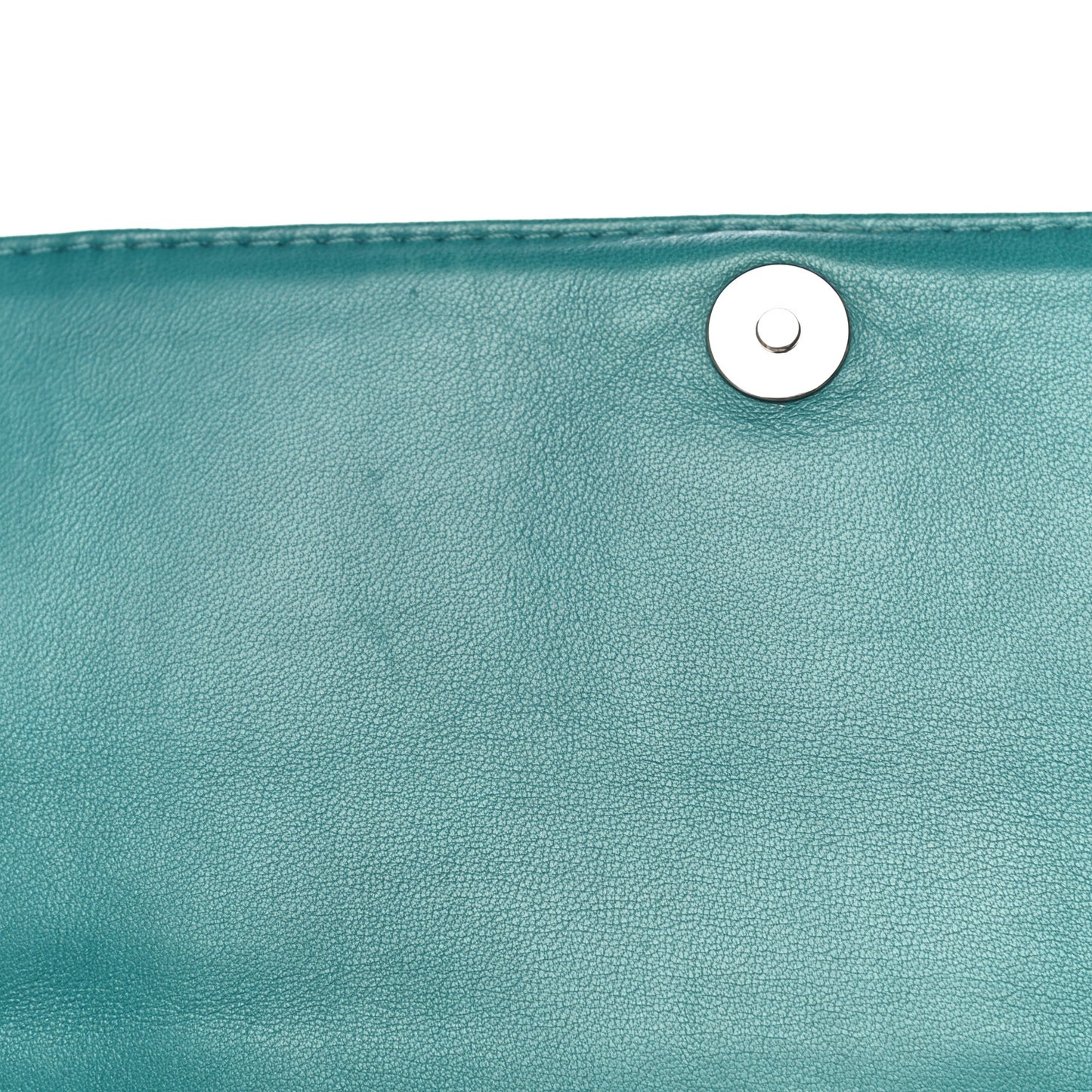 Lambskin Quilted Large Soft Touch Flap Green