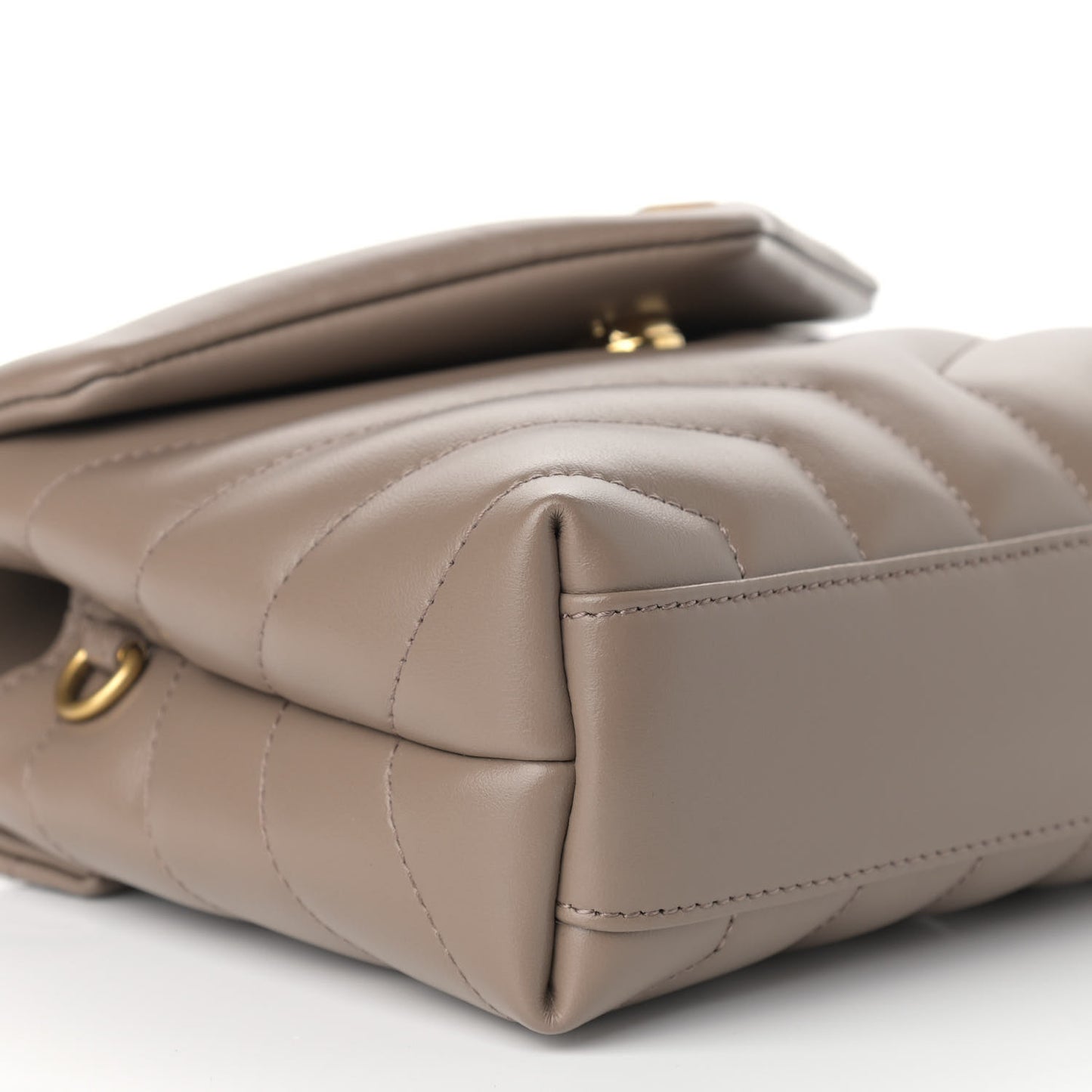 Calfskin Y Quilted Monogram Toy Loulou Crossbody Bag Taupe