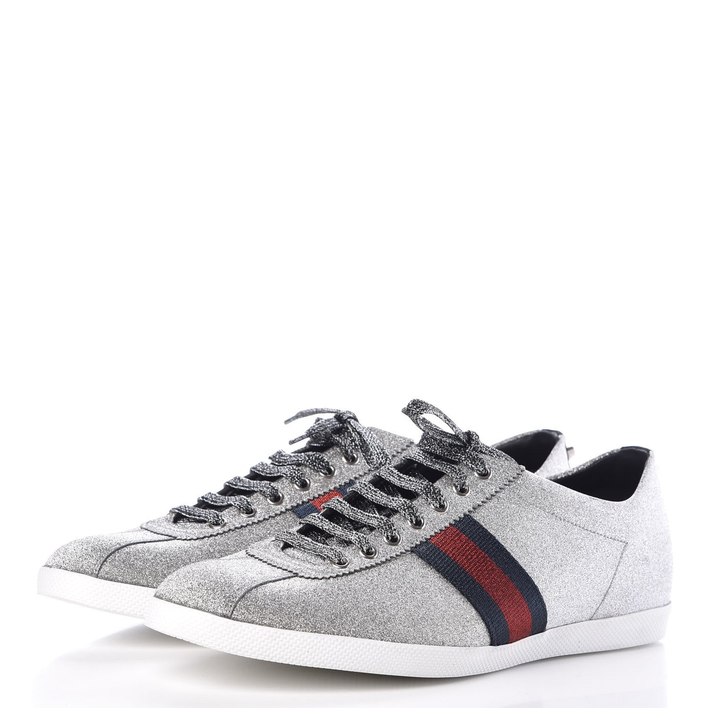 Glitter Fabric Studded Web Mens Sneakers 12 Silver