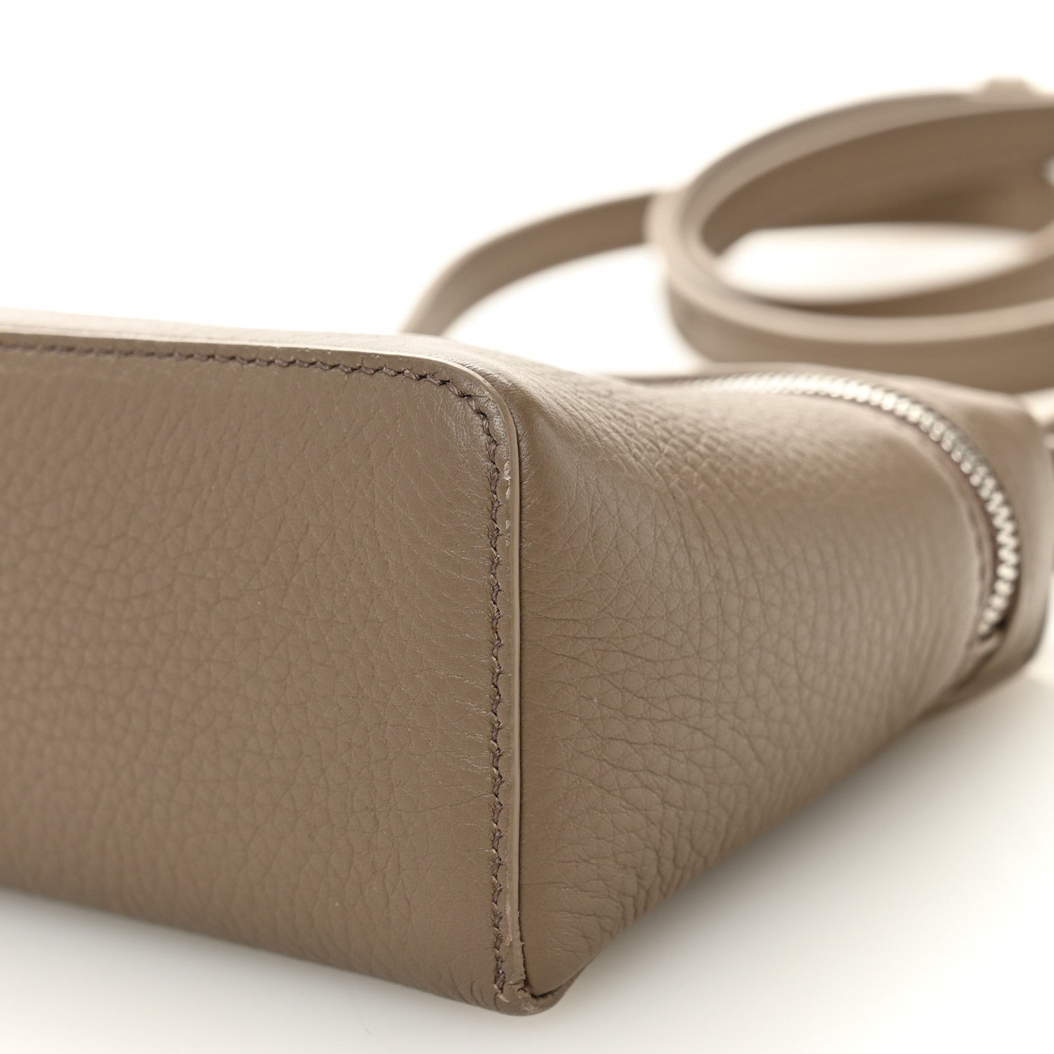 Loro Piana Grained Calfskin L19 Extra Pocket Pouch Warm Mastic