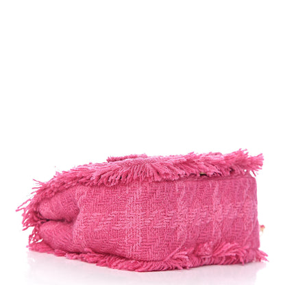 Chanel Wool Tweed Giant Logo Flap Bag Pink 4 of 10