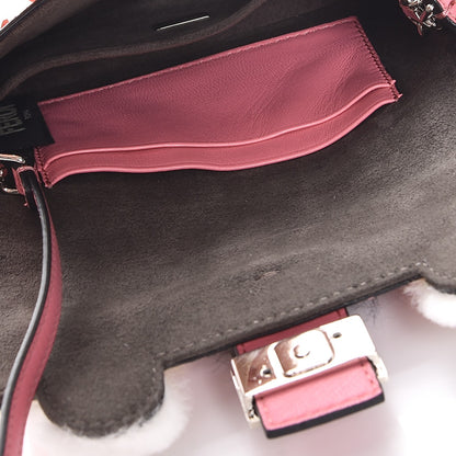 Fendi Nappa Rabbit Fox Fur Micro Buggie Baguette Rosa Fluo Multicolor 6 of 9