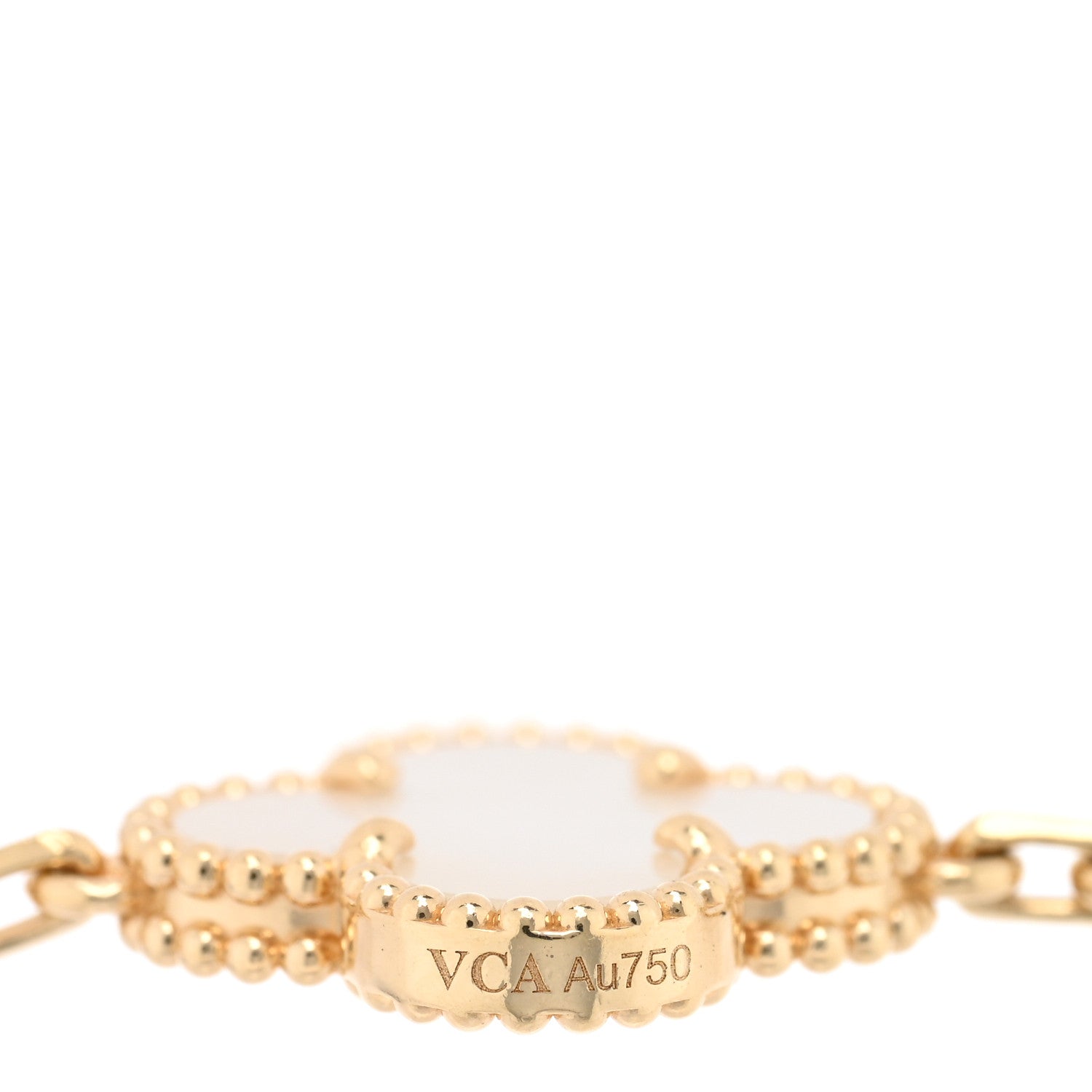 Van Cleef & Arpels 18K Yellow Gold Mother of Pearl 5 Motifs Vintage Alhambra Bracelet 3 of 4