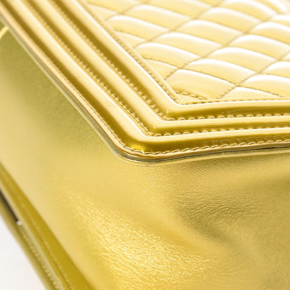 Chanel Metallic Patent Calfskin Quilted Medium Boy Flap Gold 13 of 22