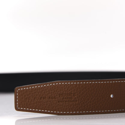 Hermes Box Togo 32mm Guilloche H Belt 80 Black Gold 7 of 8
