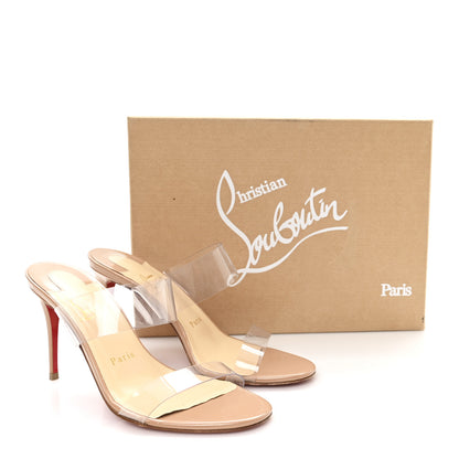 Christian Louboutin Patent PVC Just Nothing 85 Slide Sandals 37 Nude 27 of 27