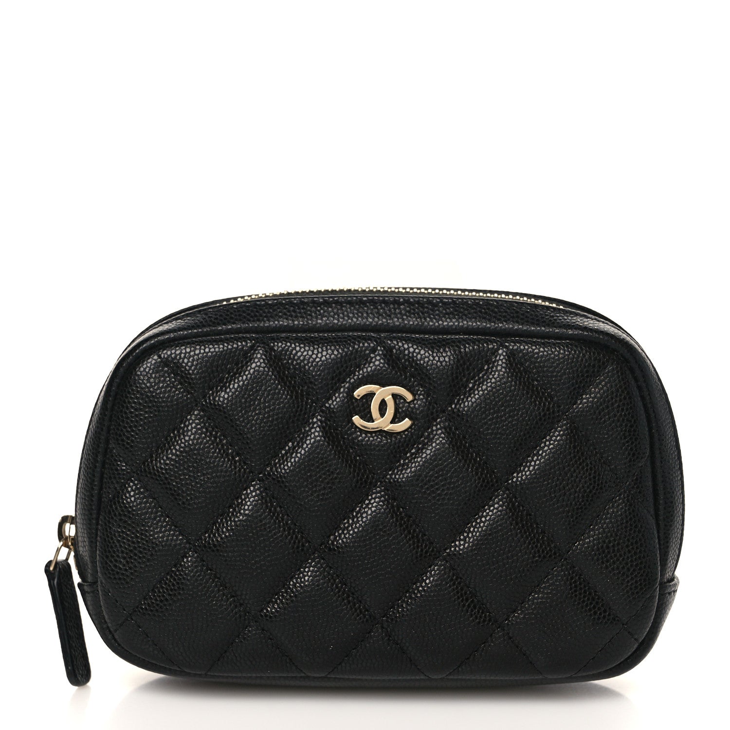 Chanel Caviar Quilted Small Curvy Pouch Cosmetic Case Black 1 of 8