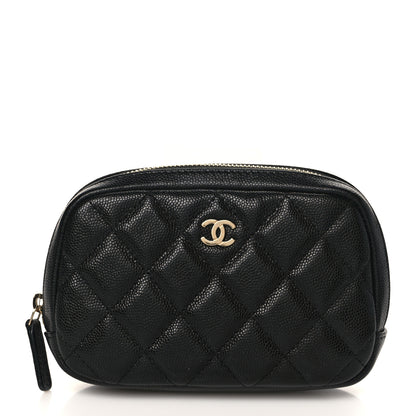 Chanel Caviar Quilted Small Curvy Pouch Cosmetic Case Black 1 of 8