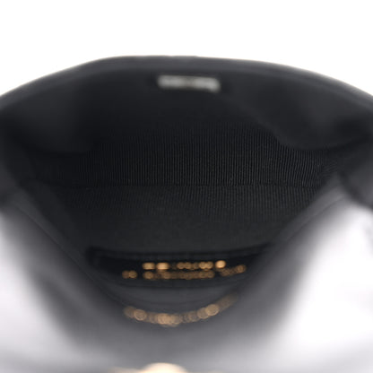 Chanel Lambskin Quilted Pearl Top Handle Clutch With Chain Black 5 of 11