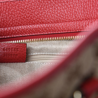 Gucci Monogram Bree Zippered Tote Beige Red 9 of 10