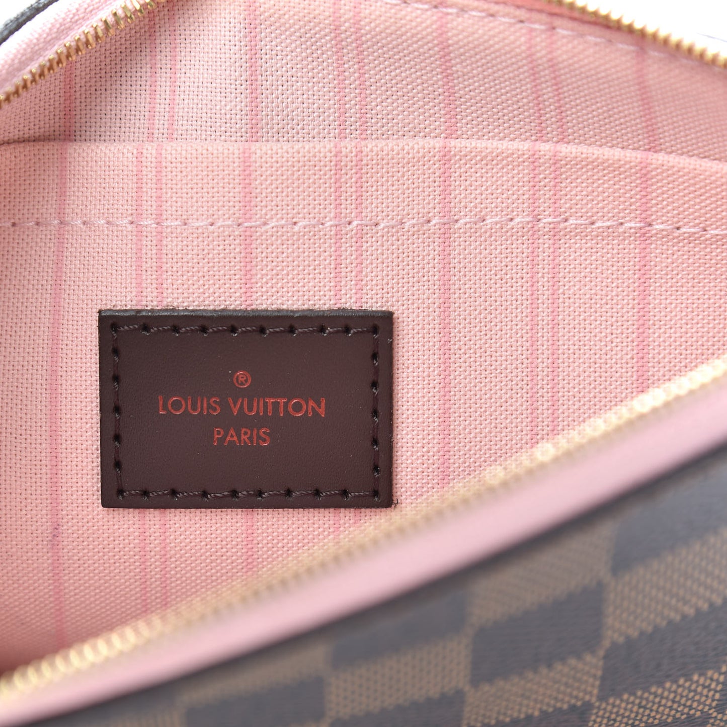 Damier Ebene Neverfull MM GM Pochette Rose Ballerine