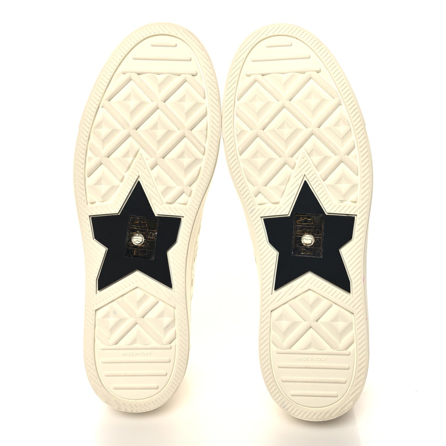 Canvas Embroidered Jardin D'Hiver Womens Walk'N'Dior Low Top Sneakers 39 White Gold